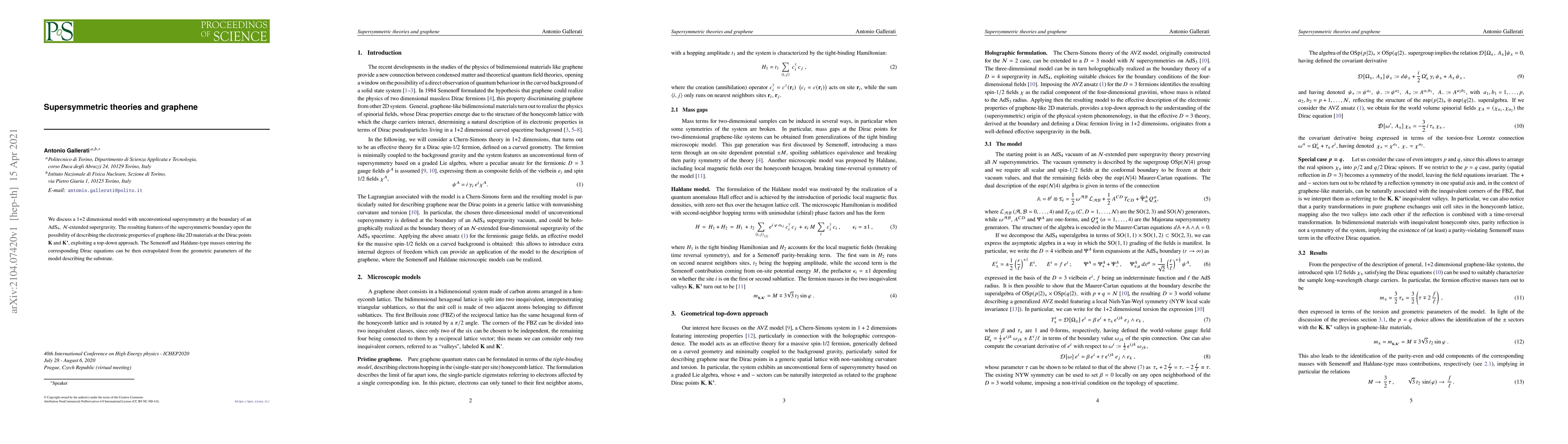 Thumbnail for Supersymmetric theories and graphene