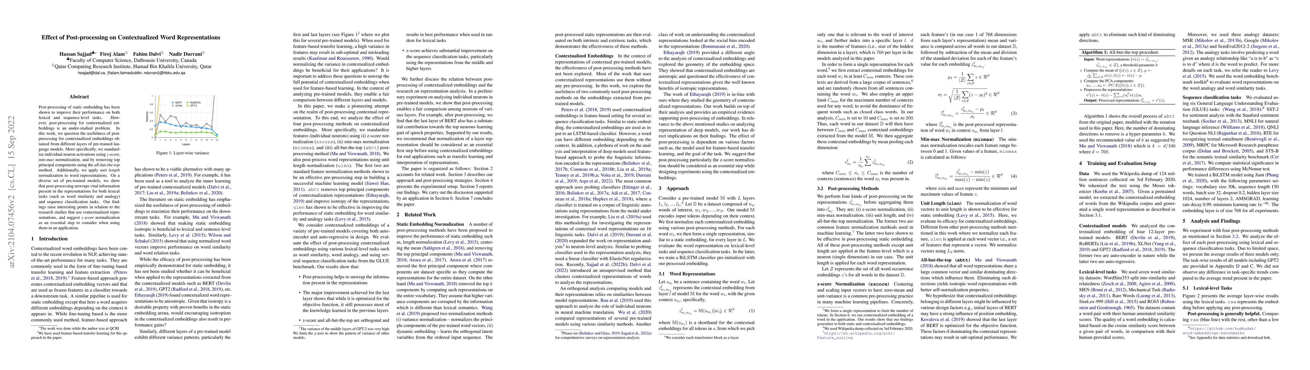 Thumbnail for Effect of Post-processing on Contextualized Word Representations