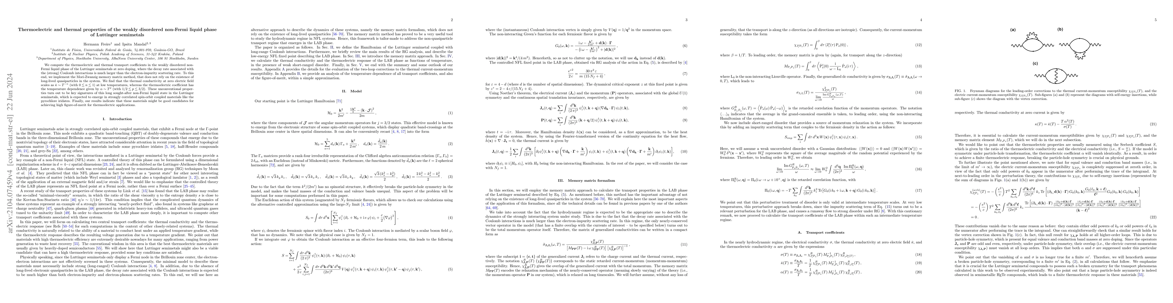 Thumbnail for Thermoelectric and thermal properties of the weakly disordered non-Fermi
  liquid phase of Luttinger semimetals