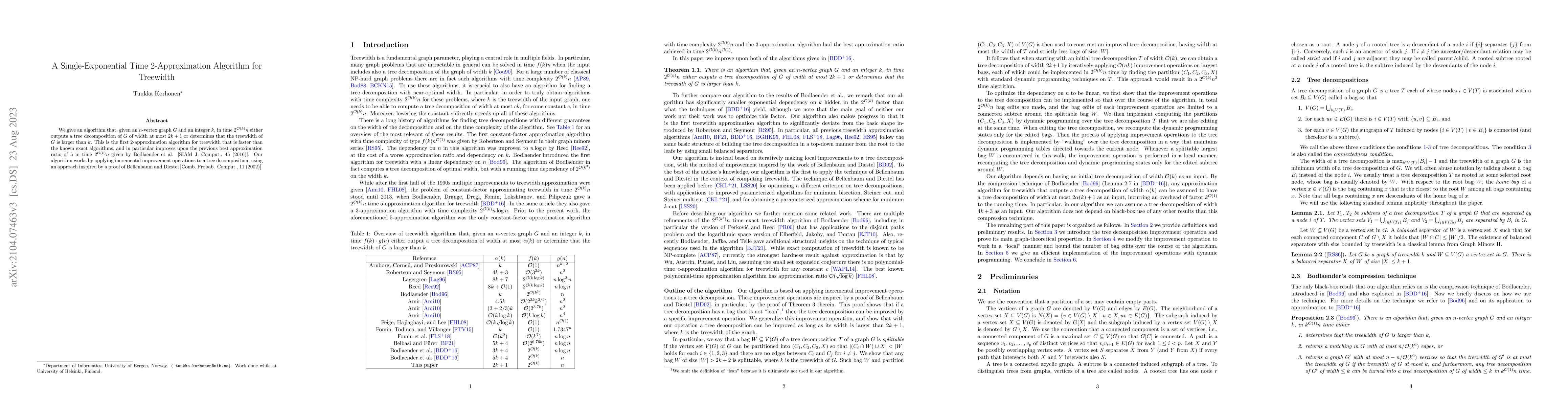 Thumbnail for A Single-Exponential Time 2-Approximation Algorithm for Treewidth