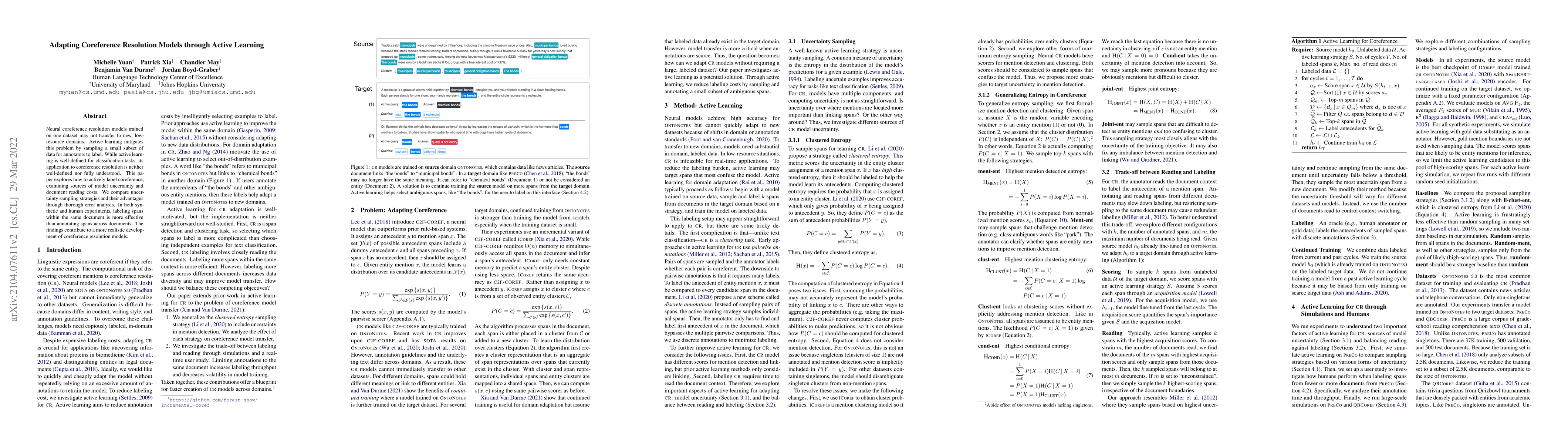 Thumbnail for Adapting Coreference Resolution Models through Active Learning