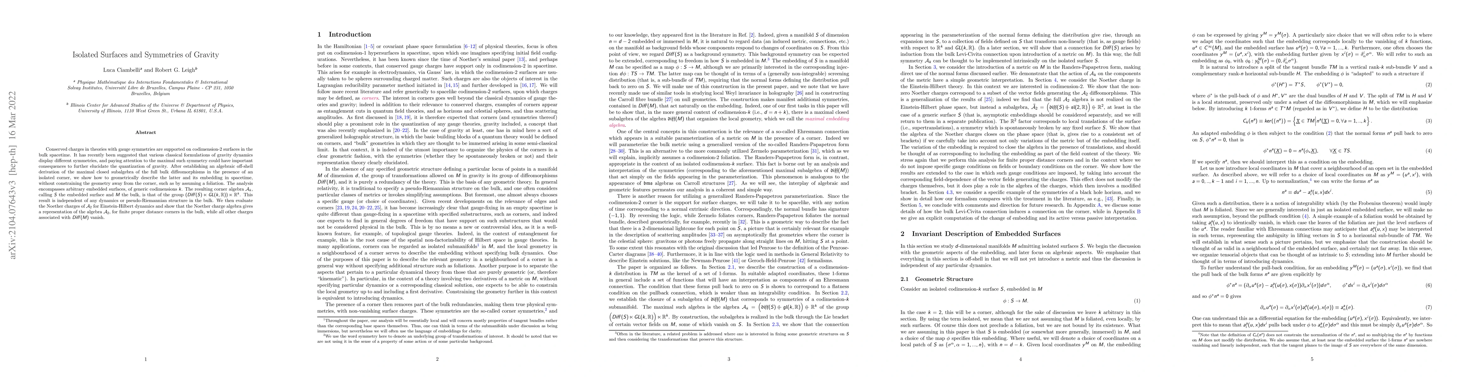 Thumbnail for Isolated Surfaces and Symmetries of Gravity