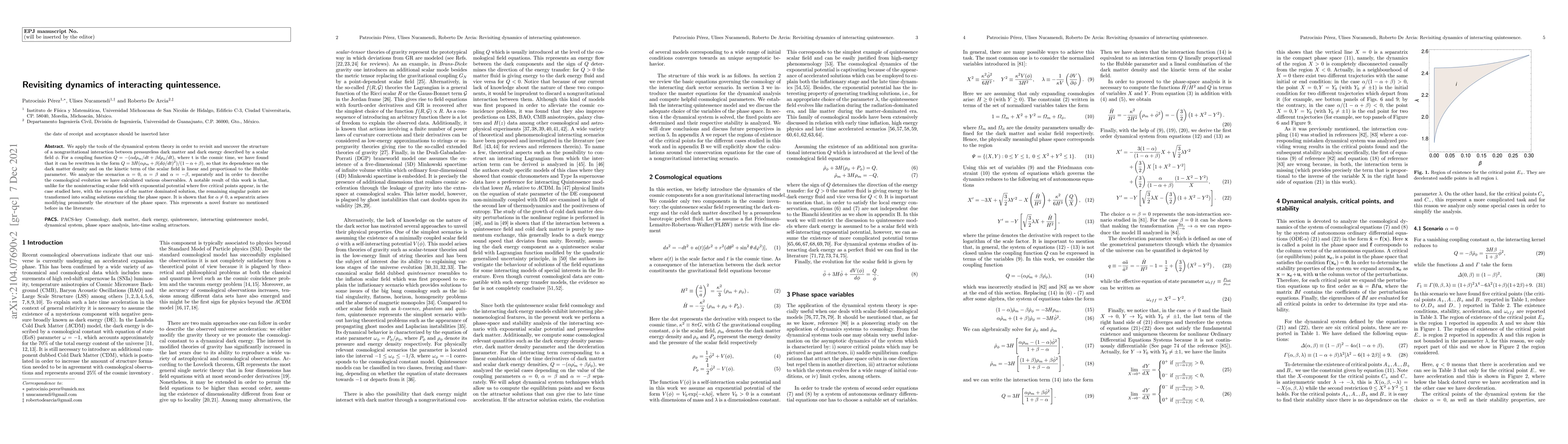 Thumbnail for Revisiting dynamics of interacting quintessence