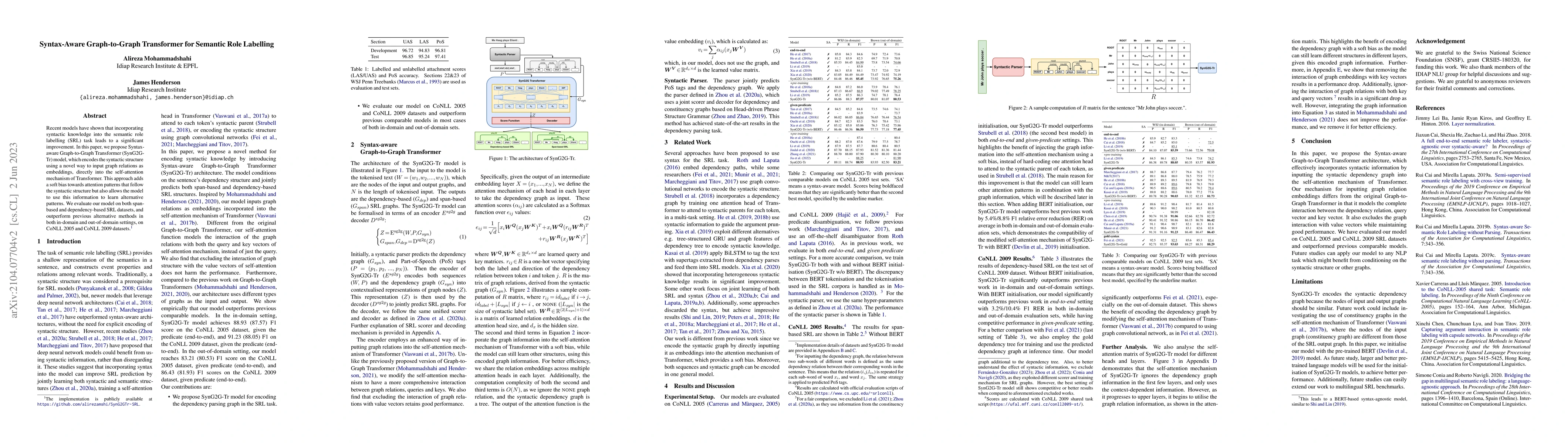 Thumbnail for Syntax-Aware Graph-to-Graph Transformer for Semantic Role Labelling