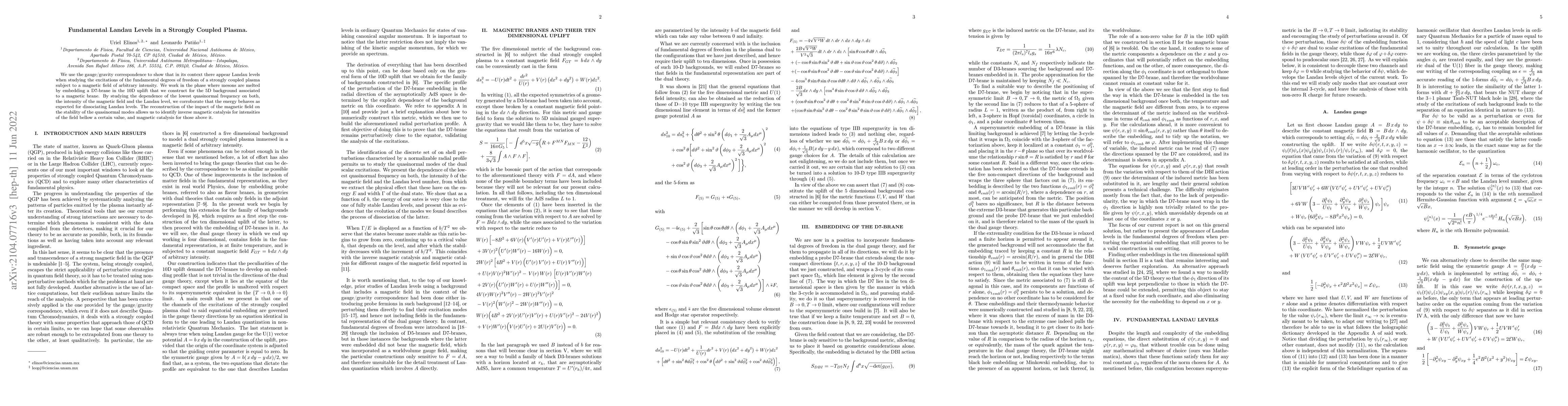 Thumbnail for Fundamental Landau Levels in a Strongly Coupled Plasma