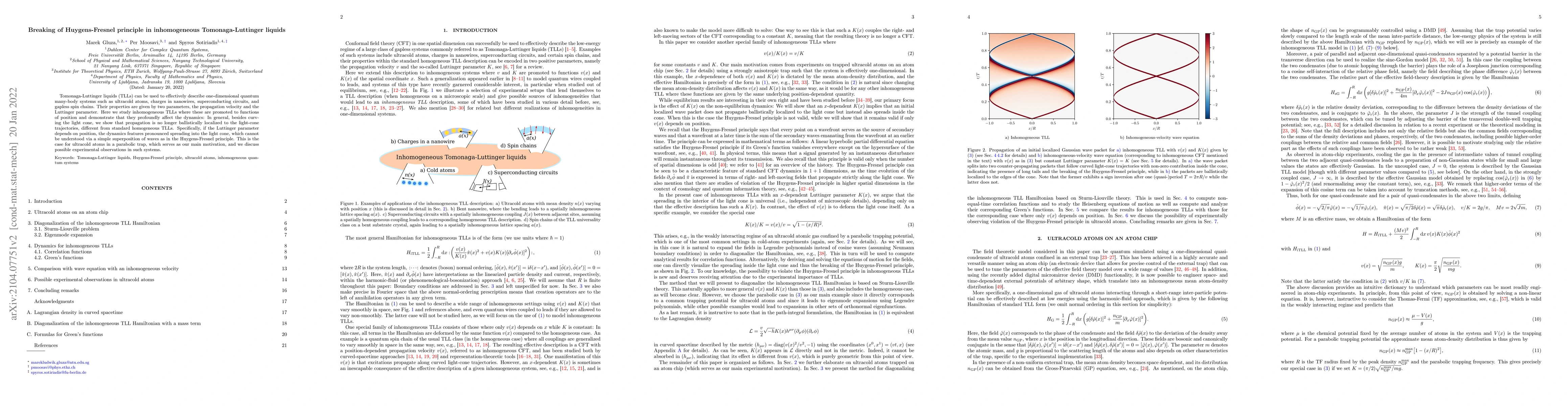 Thumbnail for Breaking of Huygens-Fresnel principle in inhomogeneous
  Tomonaga-Luttinger liquids