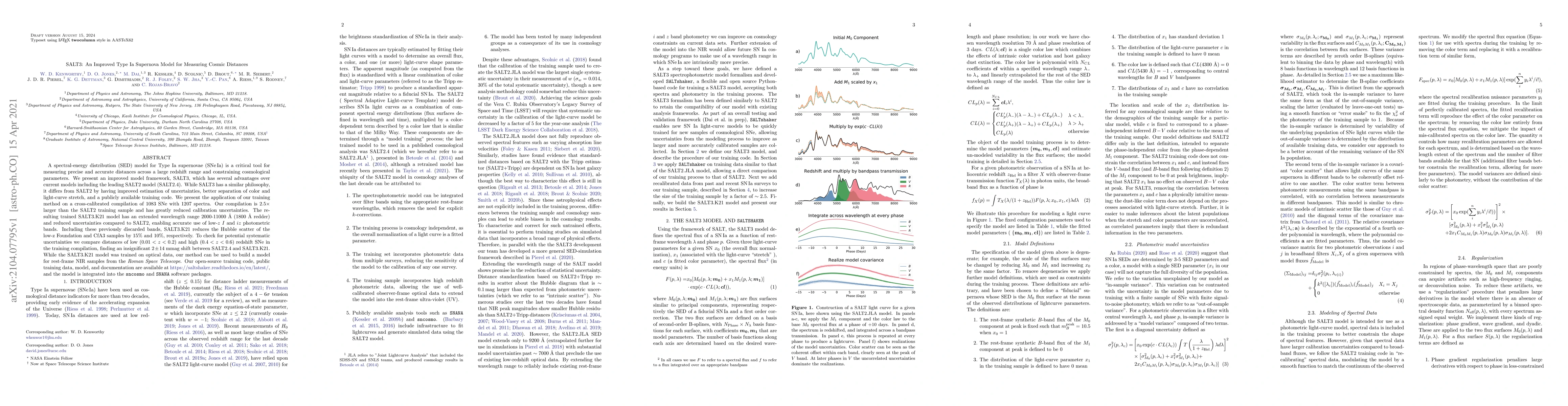 Thumbnail for SALT3: An Improved Type Ia Supernova Model for Measuring Cosmic
  Distances