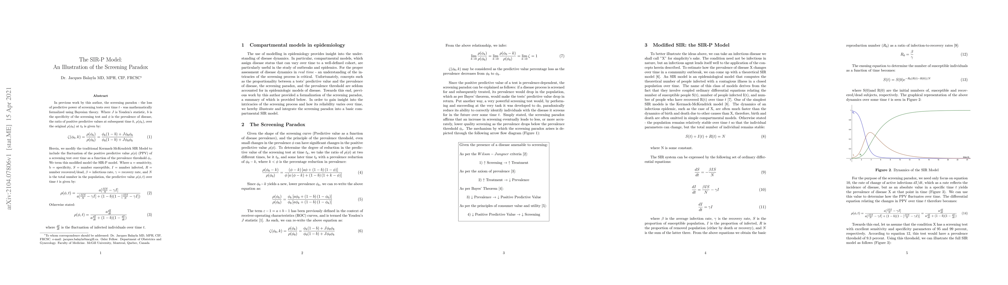 Thumbnail for The SIR-P Model: An Illustration of the Screening Paradox
