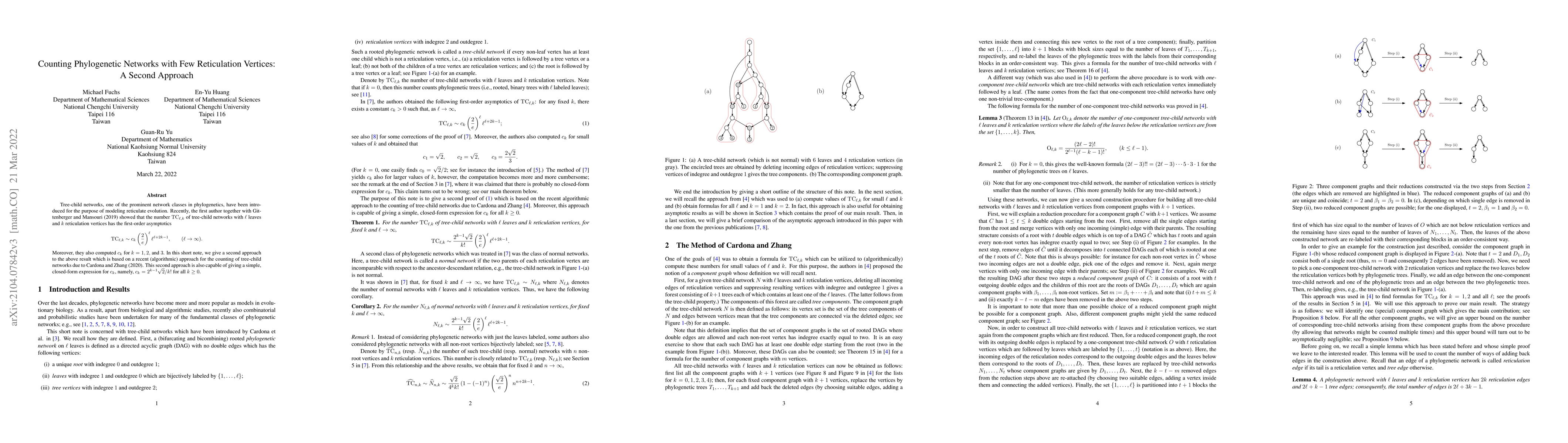 Thumbnail for Counting Phylogenetic Networks with Few Reticulation Vertices: A Second
  Approach