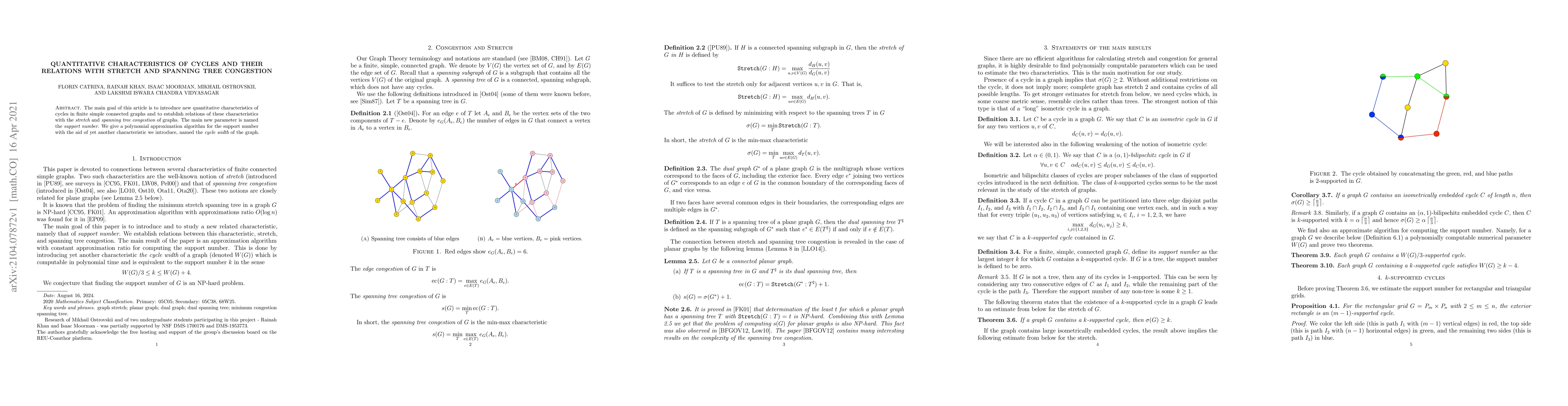 Thumbnail for Quantitative characteristics of cycles and their relations with stretch
  and spanning tree congestion