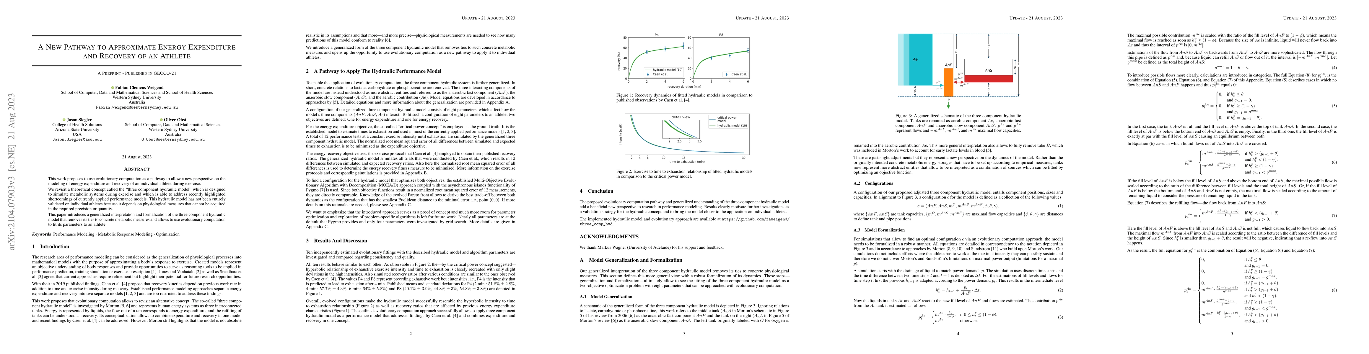 Thumbnail for A New Pathway to Approximate Energy Expenditure and Recovery of an
  Athlete