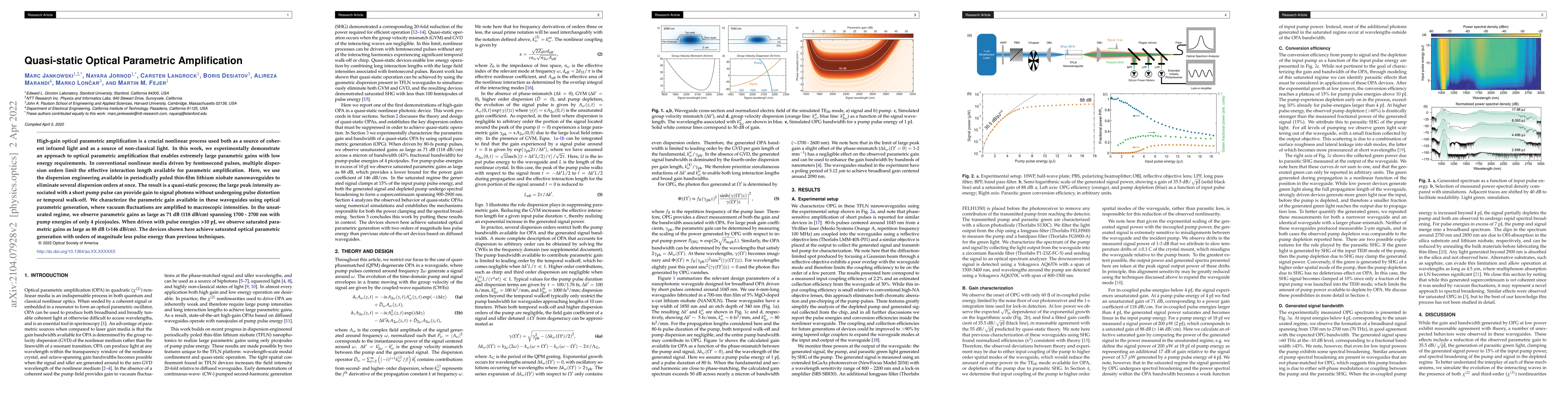Thumbnail for Quasi-static Optical Parametric Amplification