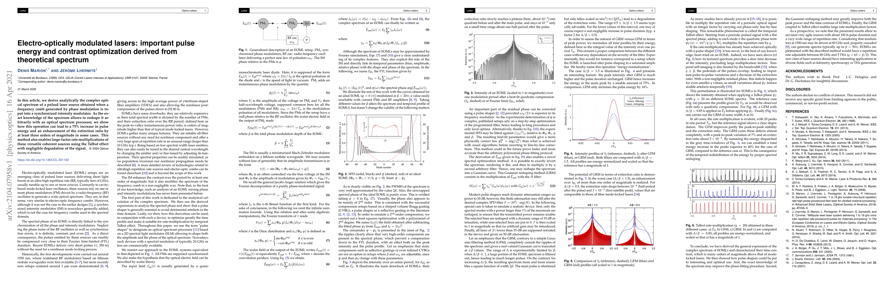 Thumbnail for Electro-optically modulated lasers: pulse energy and contrast
  enhancement derived from theoretical spectrum