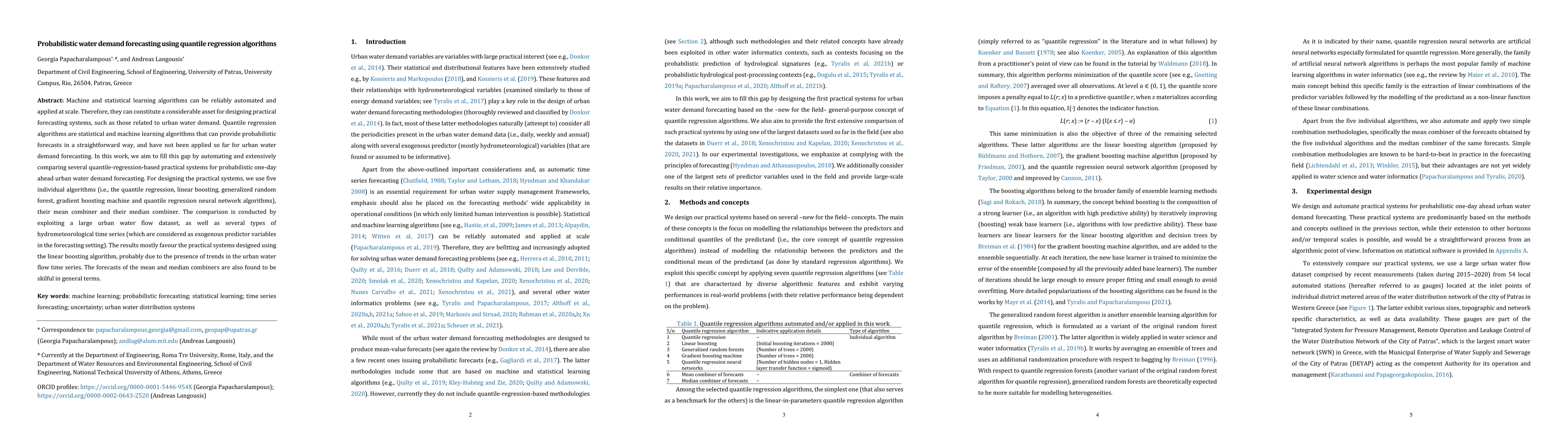 Thumbnail for Probabilistic water demand forecasting using quantile regression
  algorithms