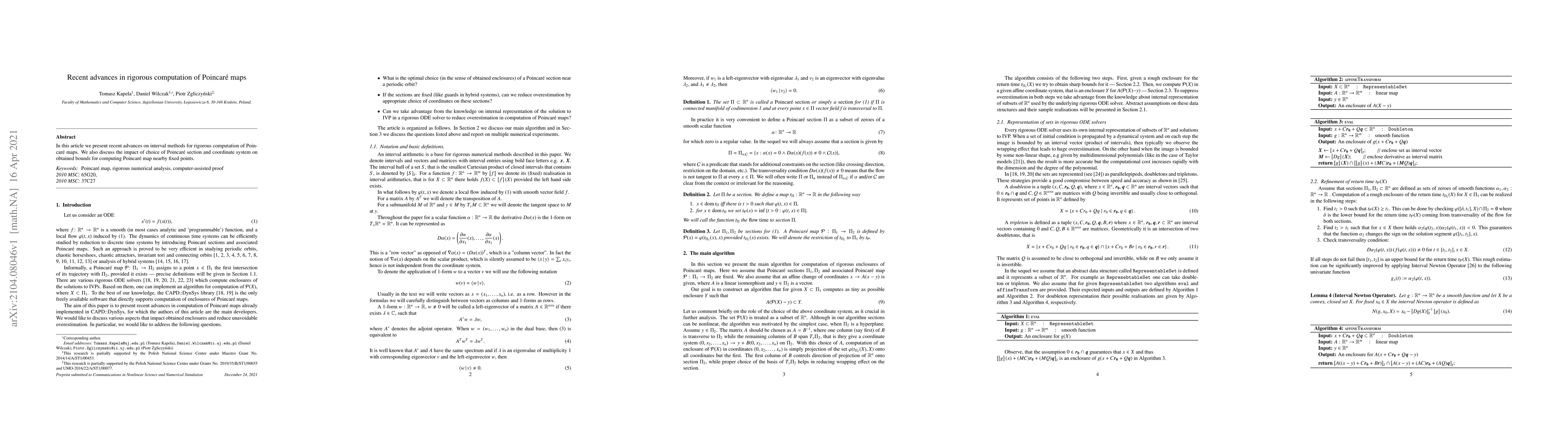 Thumbnail for Recent advances in rigorous computation of Poincar\'e maps