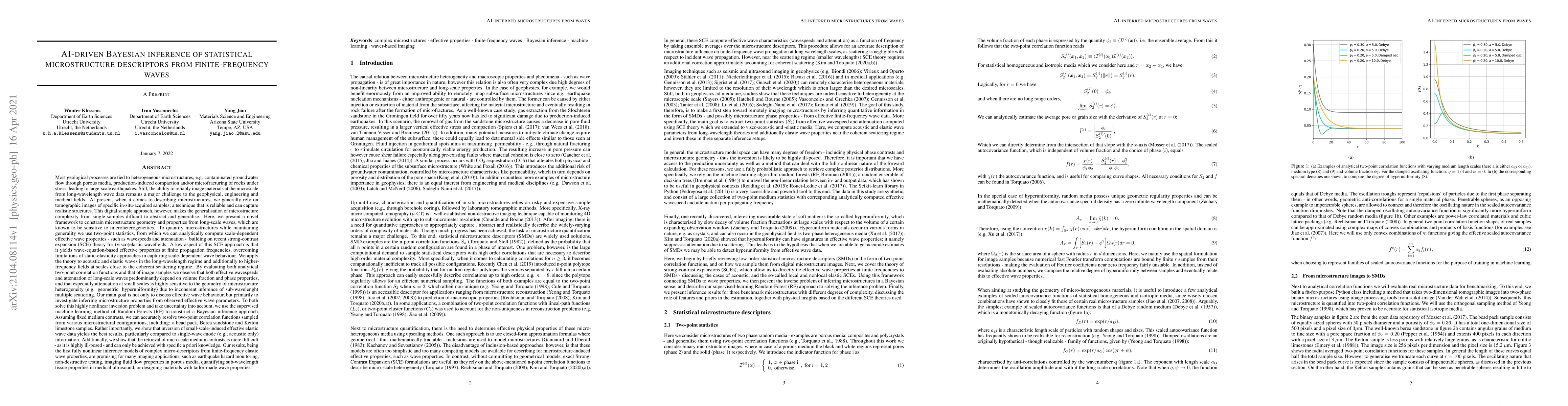 Thumbnail for AI-driven Bayesian inference of statistical microstructure descriptors
  from finite-frequency waves