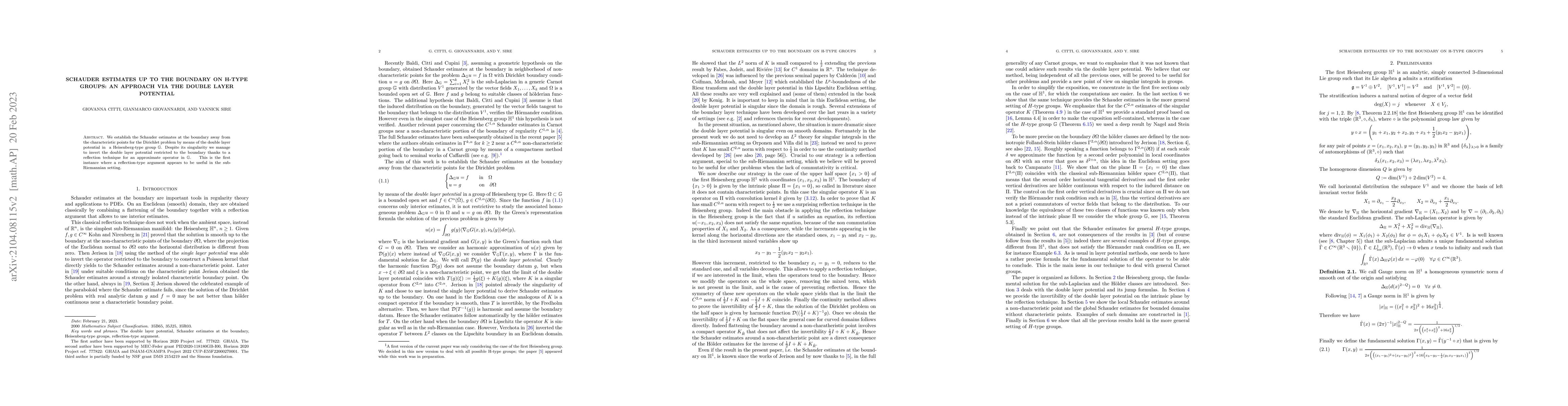 Thumbnail for Schauder estimates up to the boundary on H-type groups: an approach via
  the double layer potential