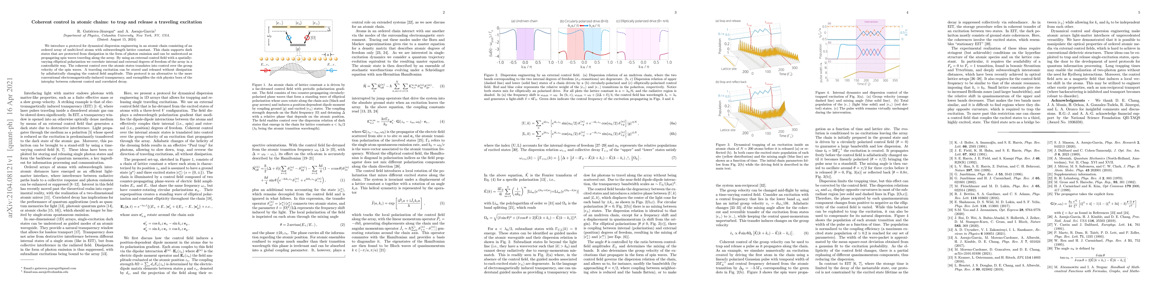 Thumbnail for Coherent control in atomic chains: to trap and release a traveling
  excitation