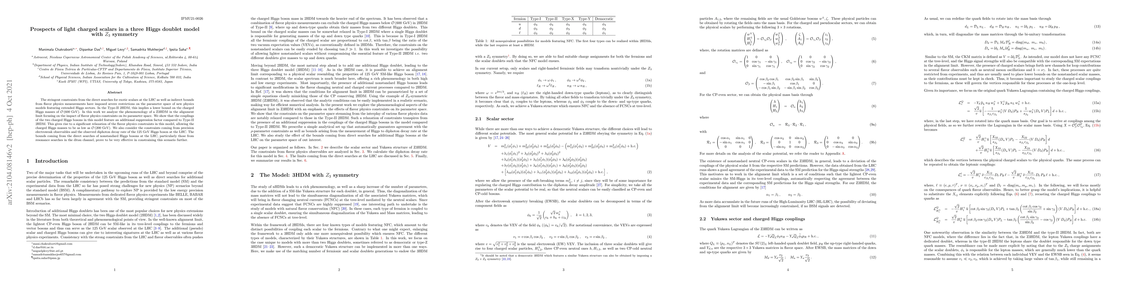 Thumbnail for Prospects of light charged scalars in a three Higgs doublet model with
  $Z_3$ symmetry
