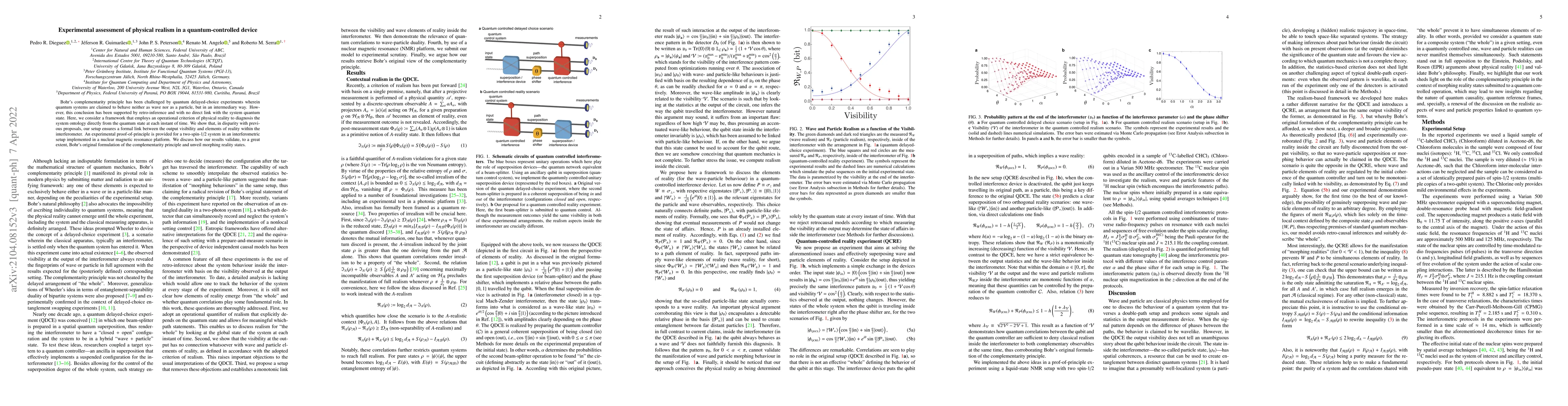 Thumbnail for Experimental assessment of physical realism in a quantum-controlled
  device