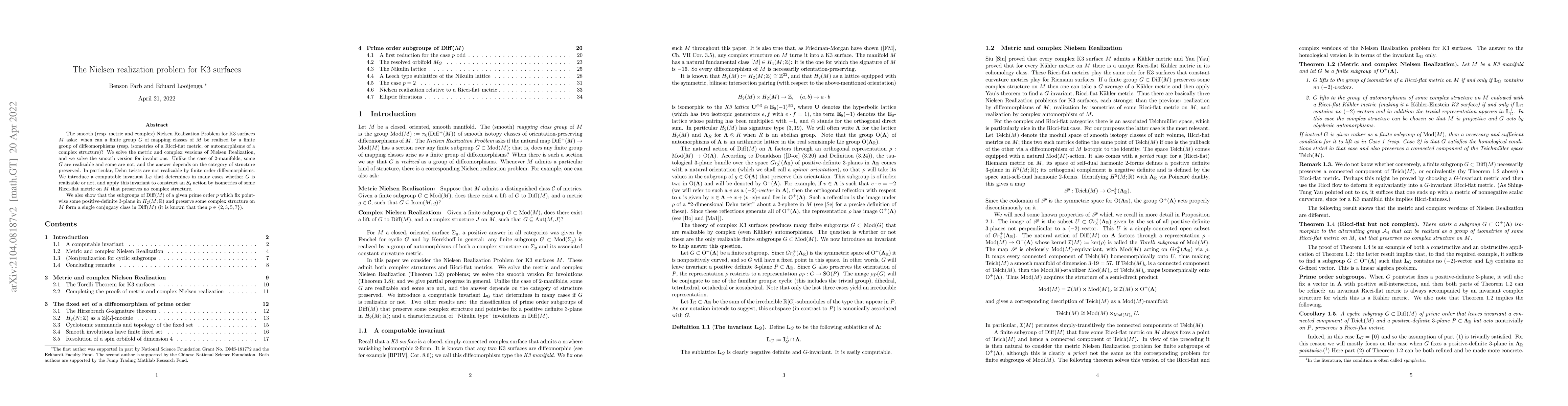 Thumbnail for The Nielsen realization problem for K3 surfaces