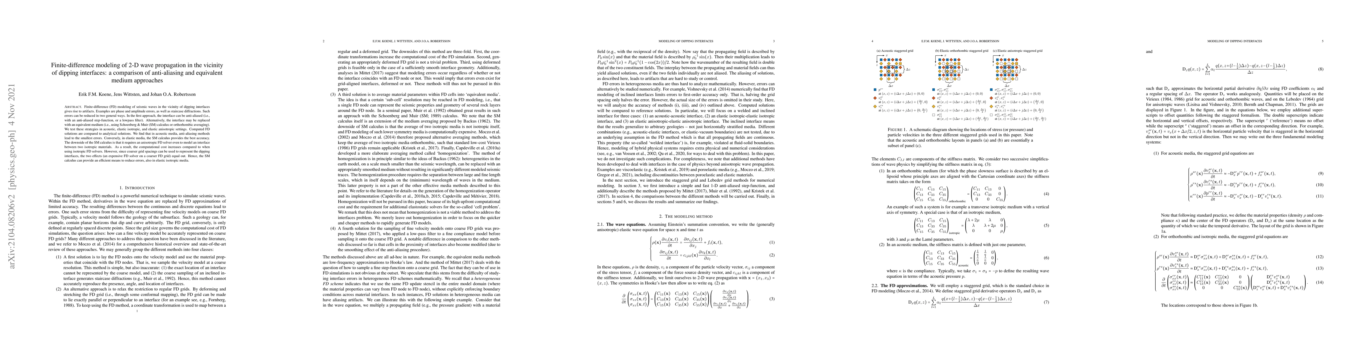 Thumbnail for Finite-difference modeling of 2-D wave propagation in the vicinity of
  dipping interfaces: a comparison of anti-aliasing and equivalent medium
  approaches