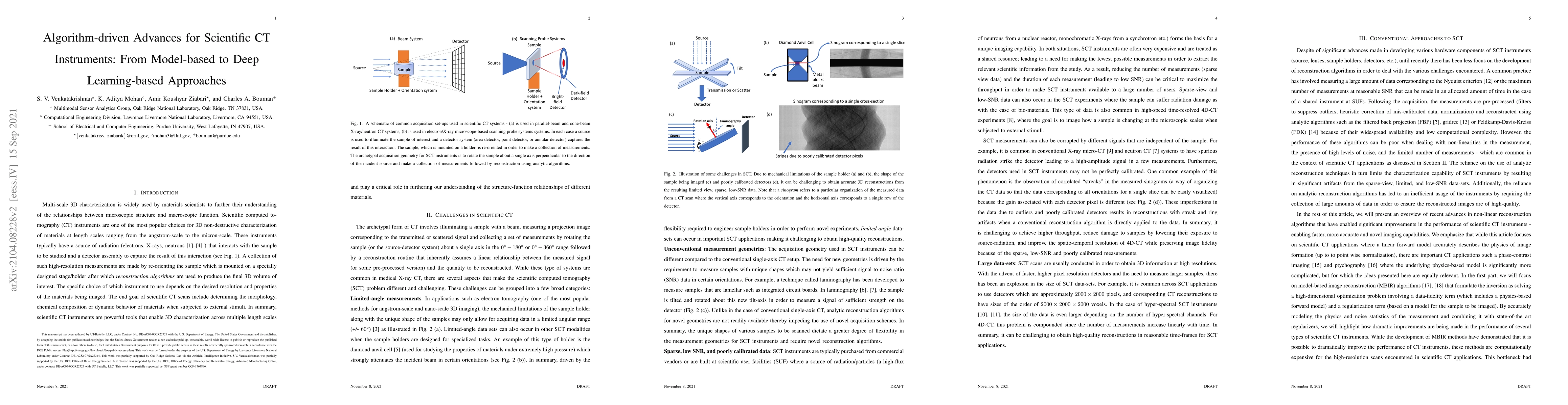 Thumbnail for Algorithm-driven Advances for Scientific CT Instruments: From
  Model-based to Deep Learning-based Approaches