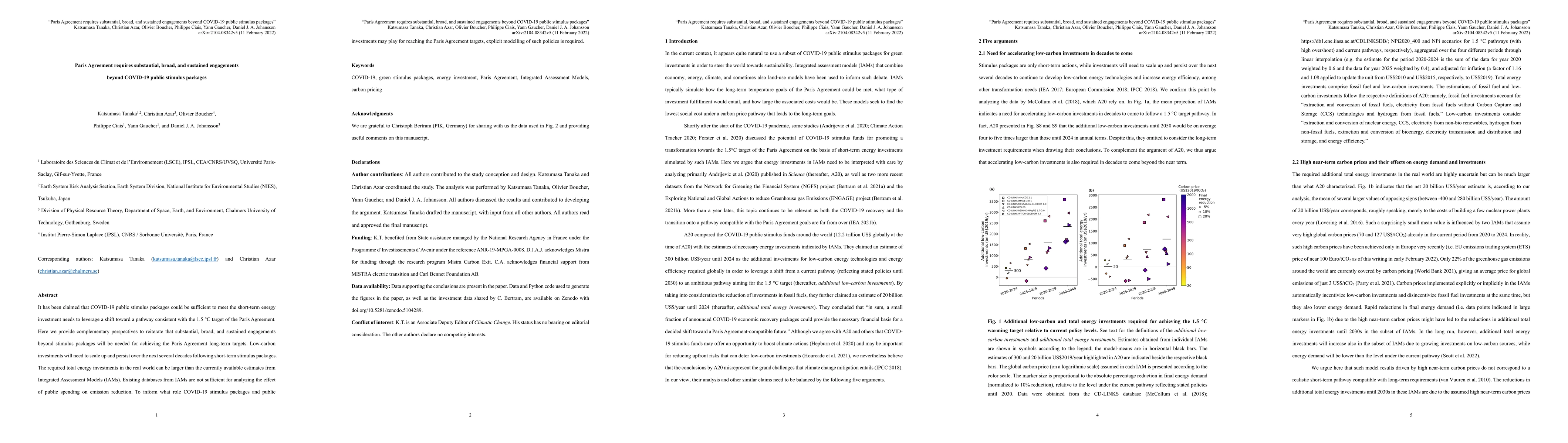 Thumbnail for Paris Agreement requires substantial, broad, and sustained engagements
  beyond COVID-19 public stimulus packages