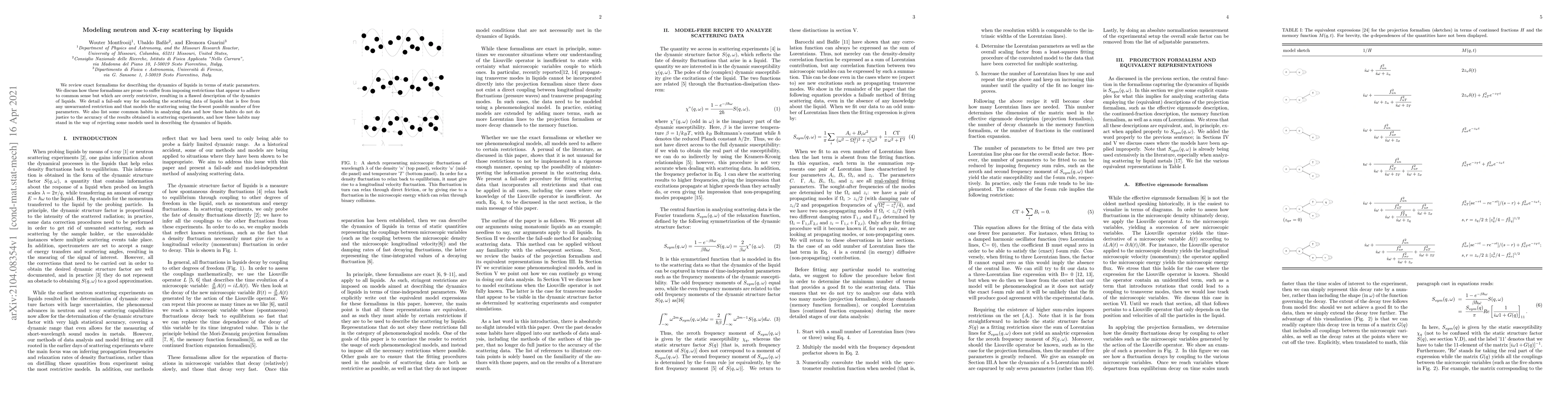 Thumbnail for Modeling neutron and X-ray scattering by liquids