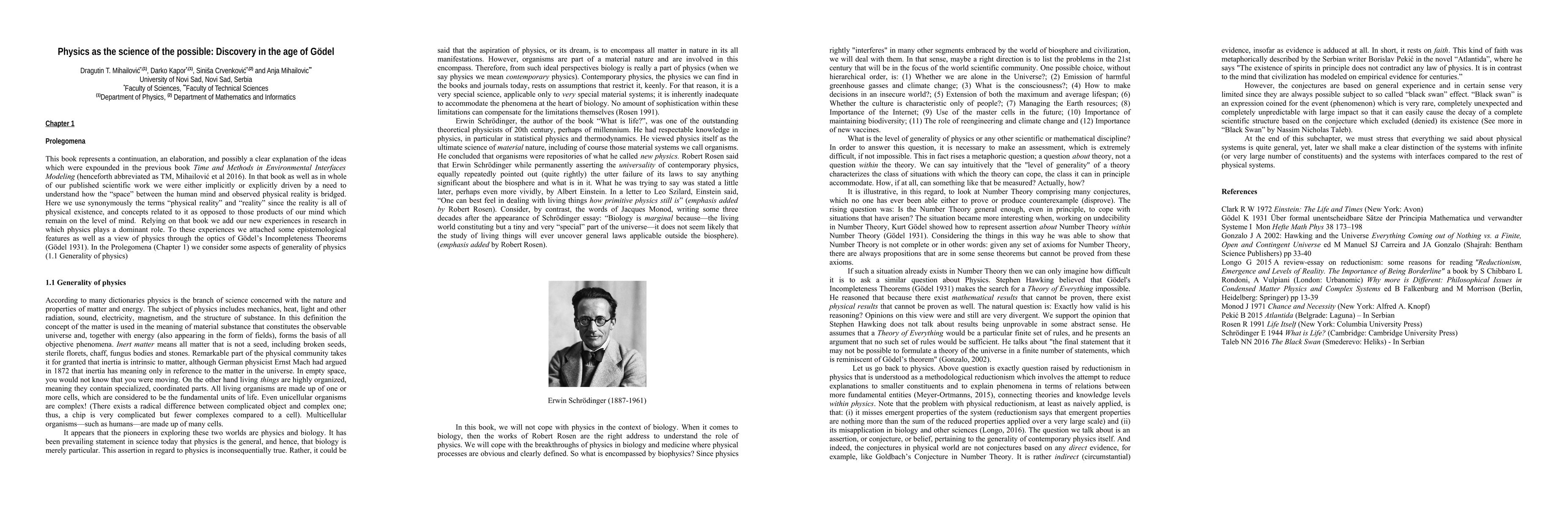 Thumbnail for Physics as the science of the possible: Discovery in the age of Godel
  (1.1 Generality of physics)