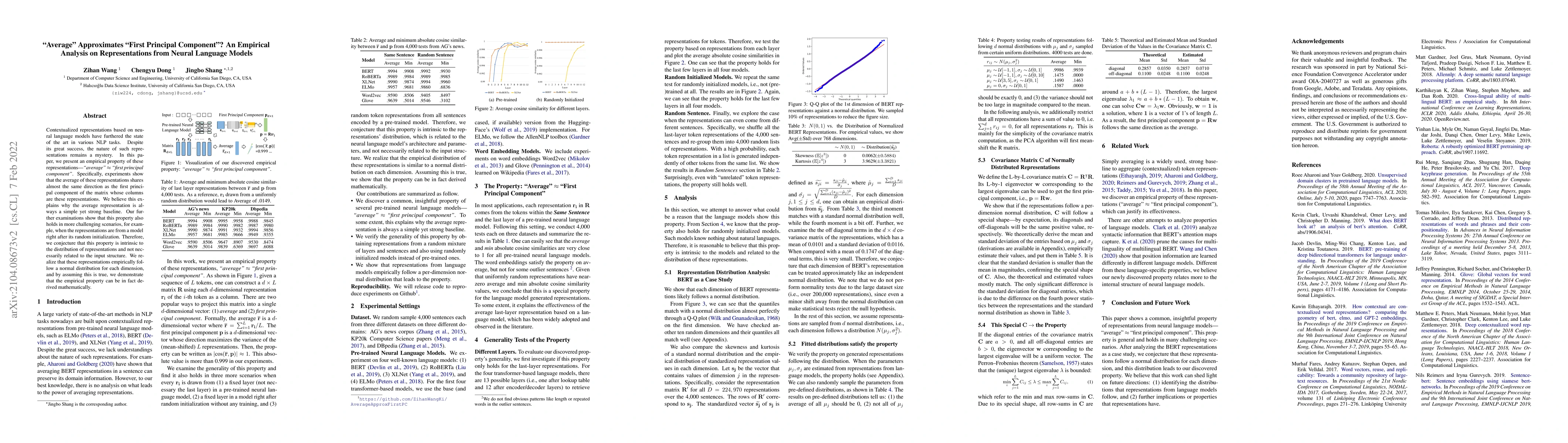 Thumbnail for "Average" Approximates "First Principal Component"? An Empirical
  Analysis on Representations from Neural Language Models