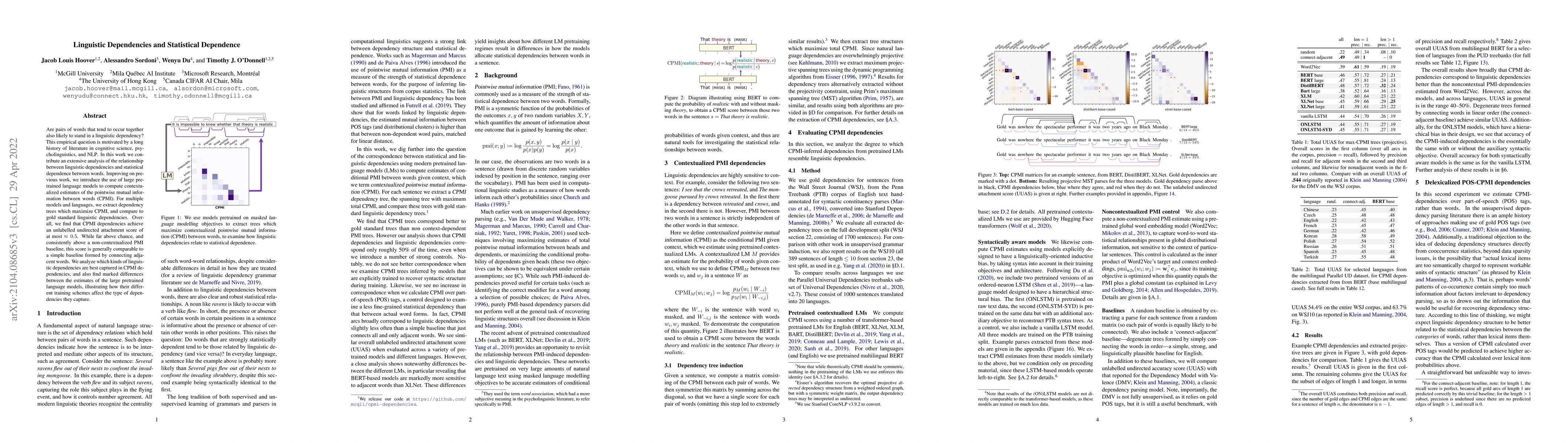 Thumbnail for Linguistic Dependencies and Statistical Dependence