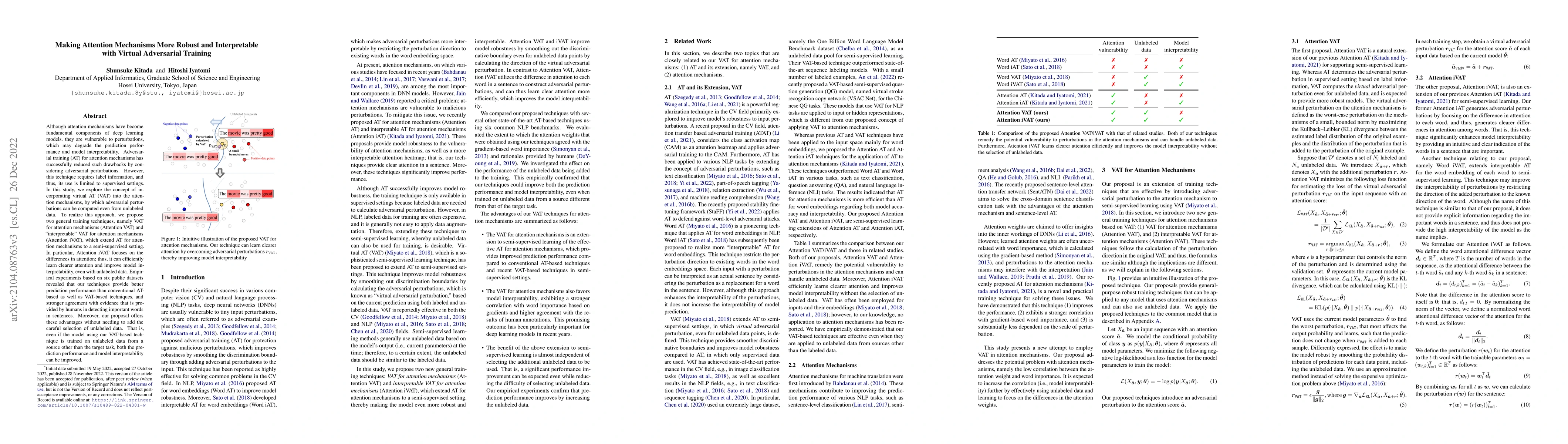 Thumbnail for Making Attention Mechanisms More Robust and Interpretable with Virtual
  Adversarial Training