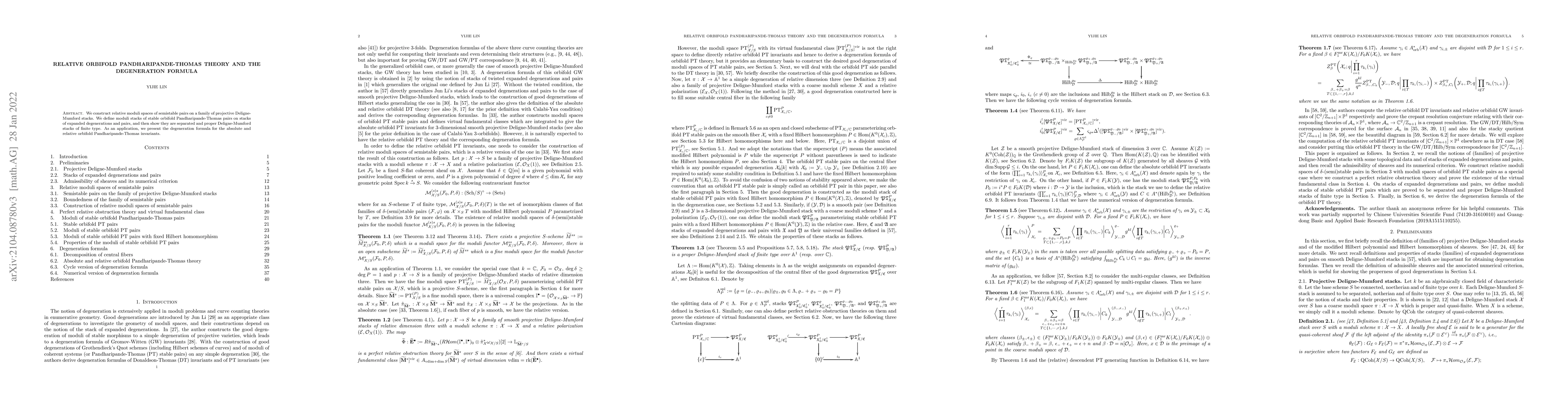 Thumbnail for Relative orbifold Pandharipande-Thomas theory and the degeneration
  formula