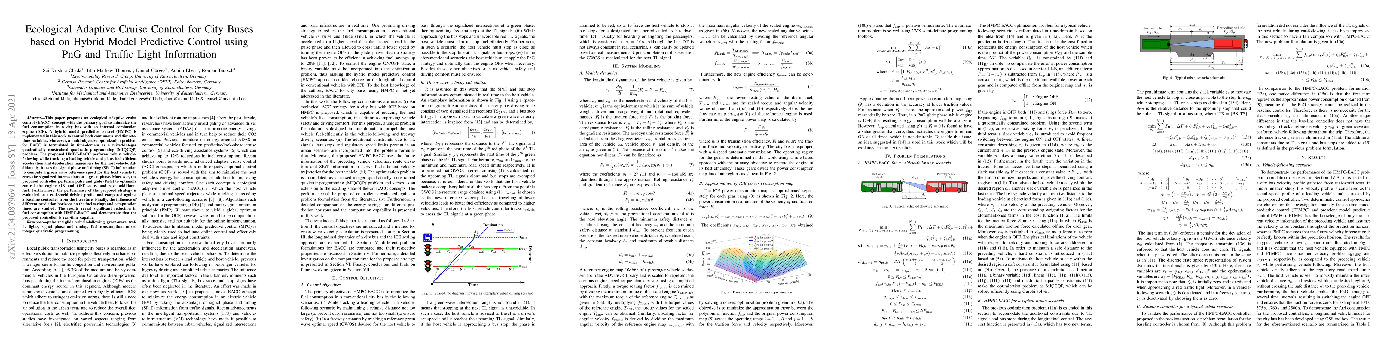 Thumbnail for Ecological Adaptive Cruise Control for City Buses based on Hybrid Model
  Predictive Control using PnG and Traffic Light Information