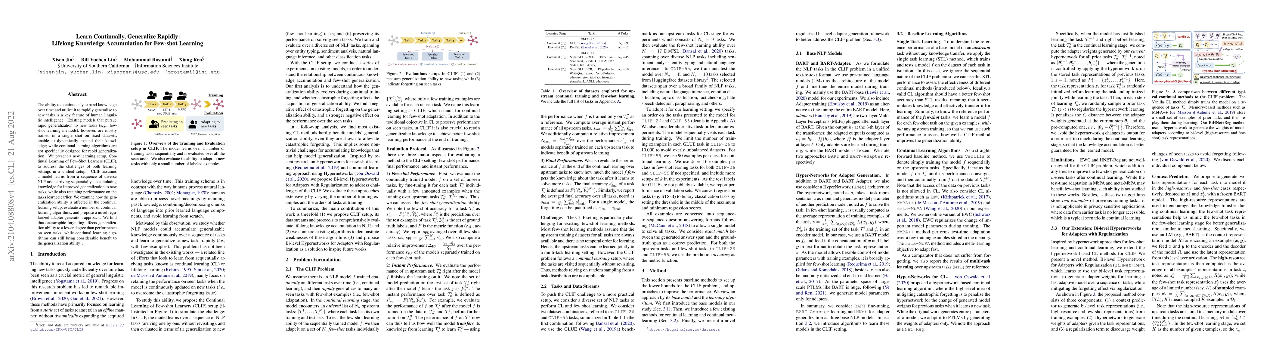 Thumbnail for Learn Continually, Generalize Rapidly: Lifelong Knowledge Accumulation
  for Few-shot Learning