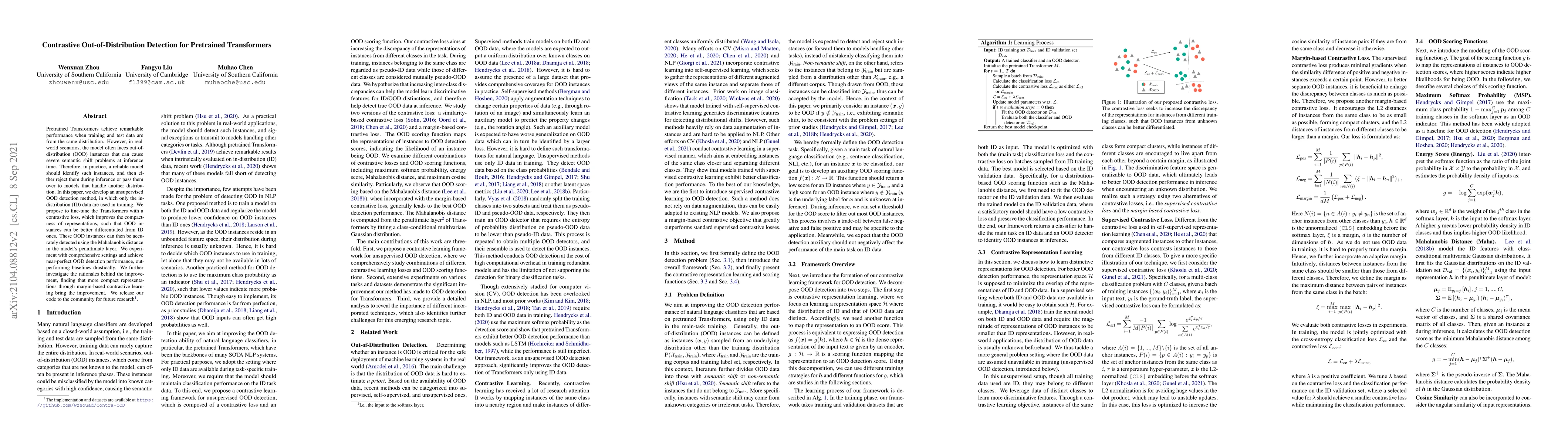 Thumbnail for Contrastive Out-of-Distribution Detection for Pretrained Transformers