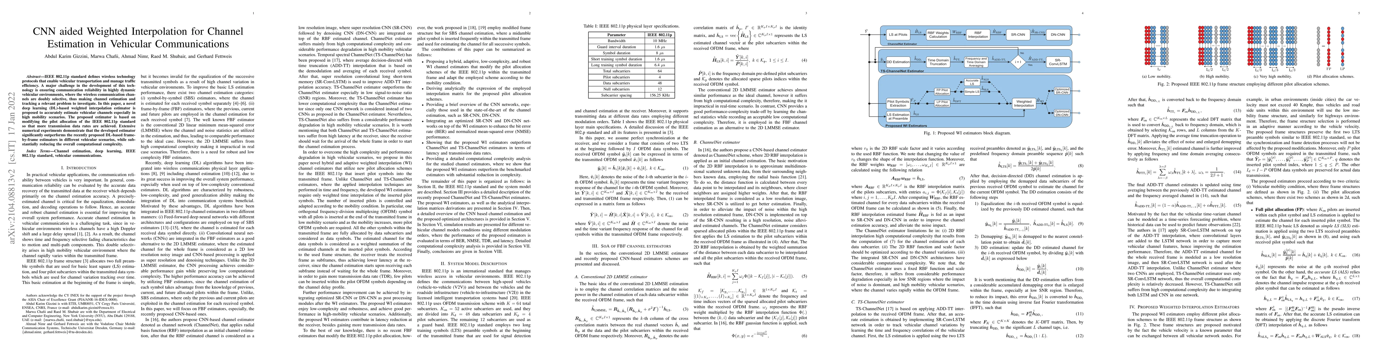 Thumbnail for CNN aided Weighted Interpolation for Channel Estimation in Vehicular
  Communications