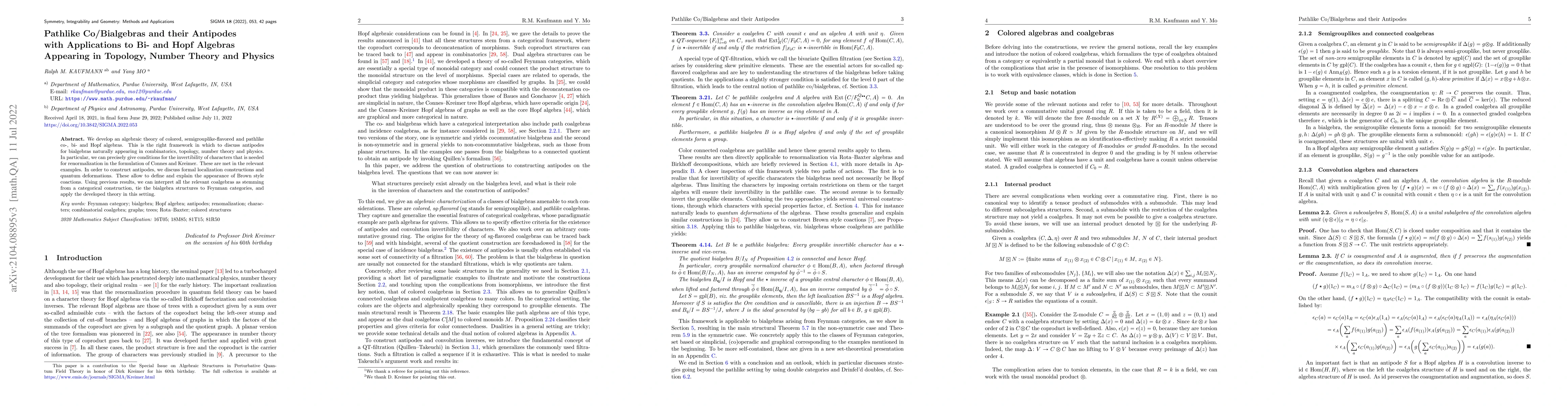 Thumbnail for Pathlike Co/Bialgebras and their Antipodes with Applications to Bi- and
  Hopf Algebras Appearing in Topology, Number Theory and Physics
