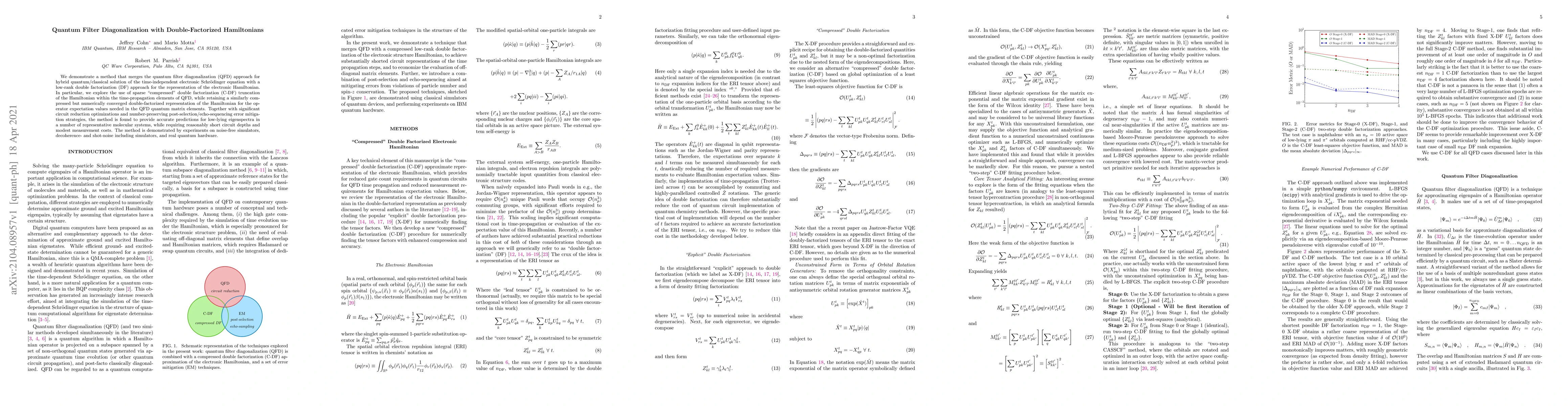 Thumbnail for Quantum Filter Diagonalization with Double-Factorized Hamiltonians