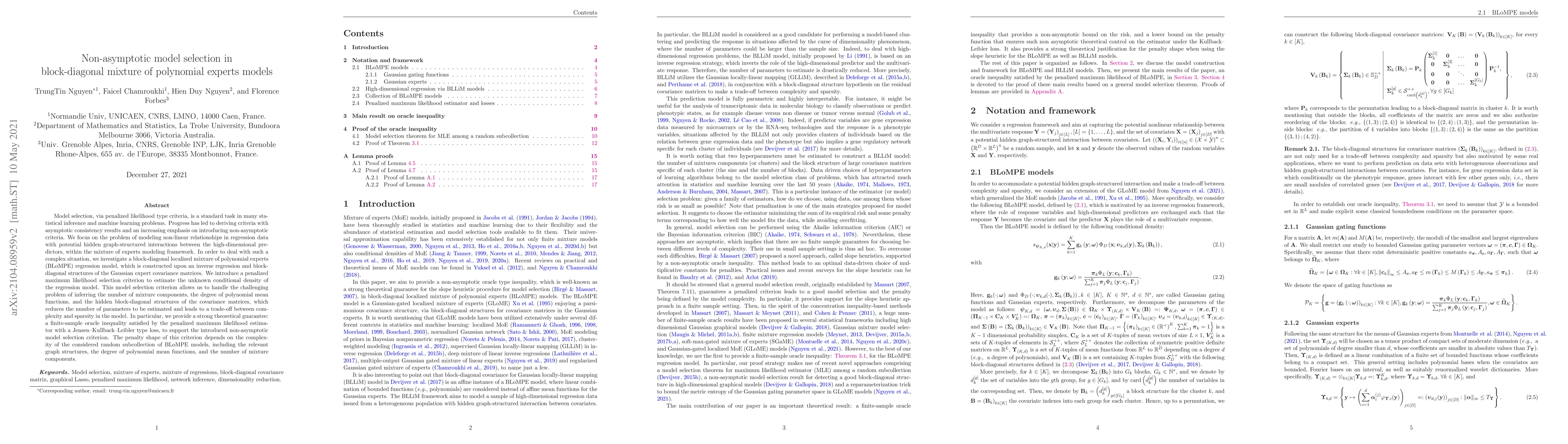 Thumbnail for Non-asymptotic model selection in block-diagonal mixture of polynomial
  experts models