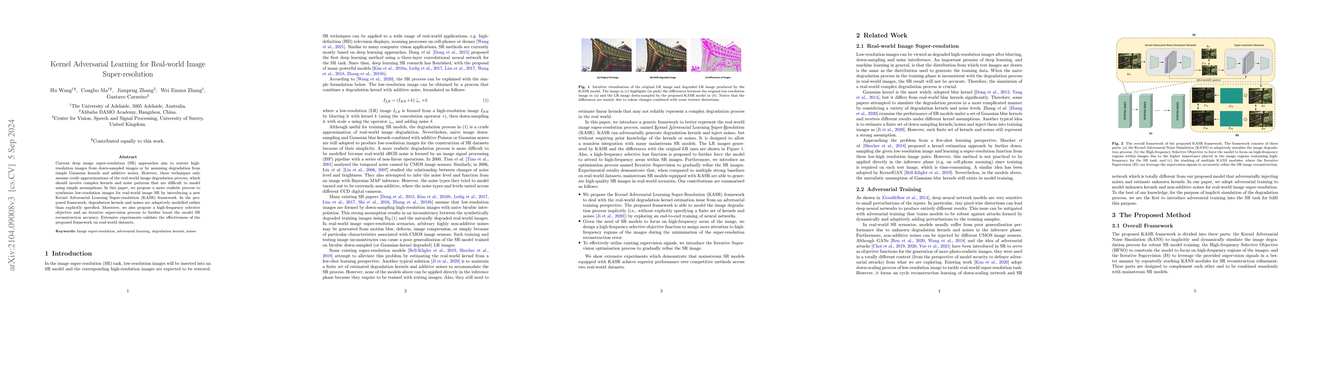 Thumbnail for Kernel Adversarial Learning for Real-world Image Super-resolution