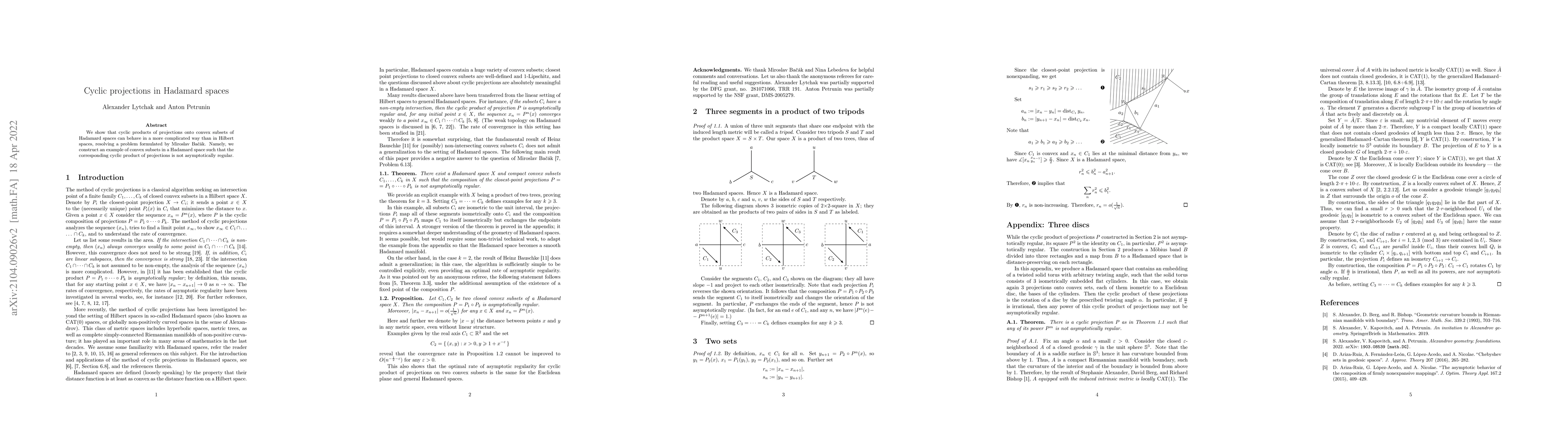 Thumbnail for Cyclic projections in Hadamard spaces
