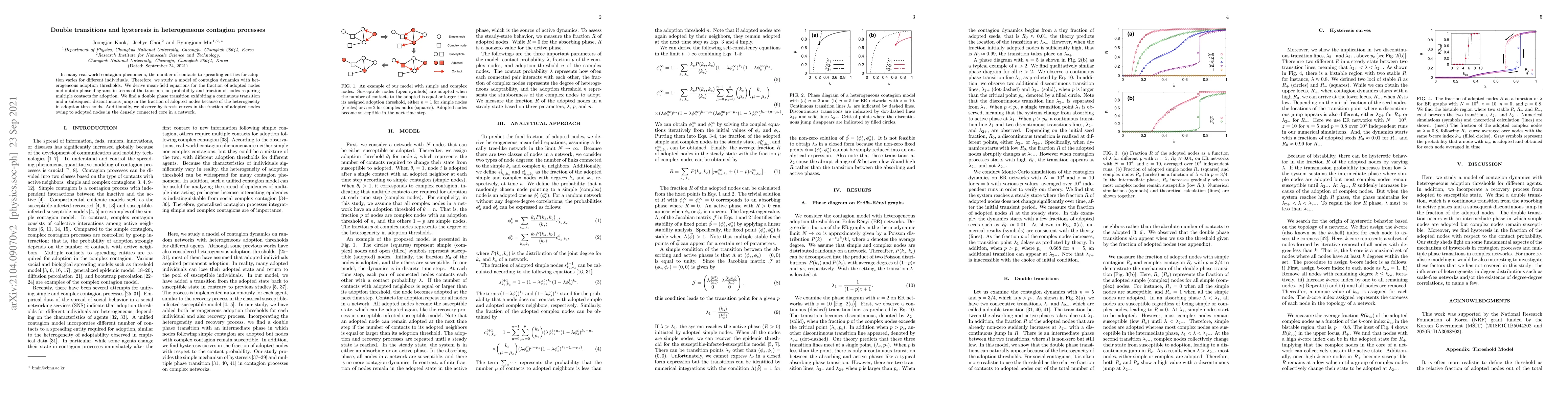 Thumbnail for Double transitions and hysteresis in heterogeneous contagion processes