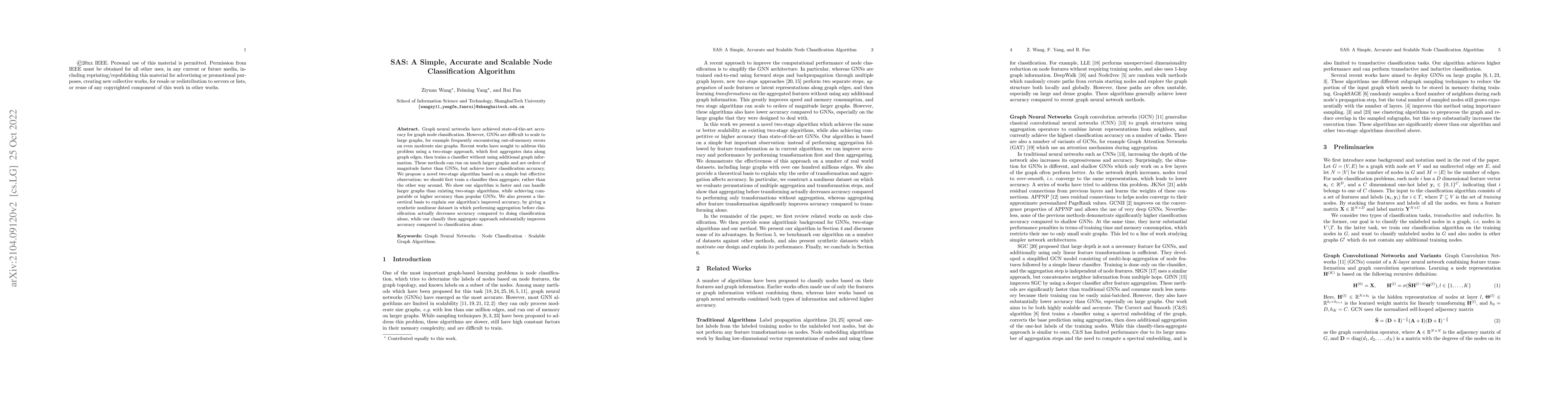 Thumbnail for SAS: A Simple, Accurate and Scalable Node Classification Algorithm