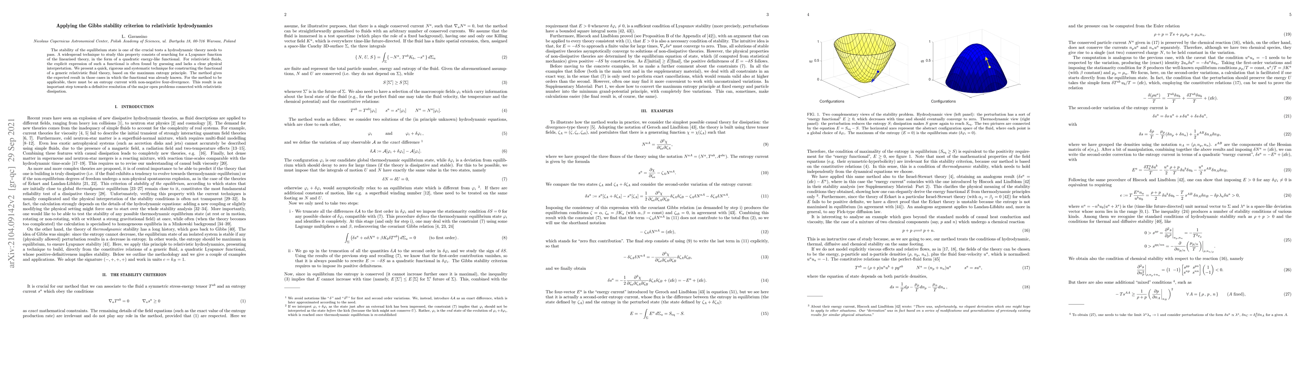 Thumbnail for Applying the Gibbs stability criterion to relativistic hydrodynamics
