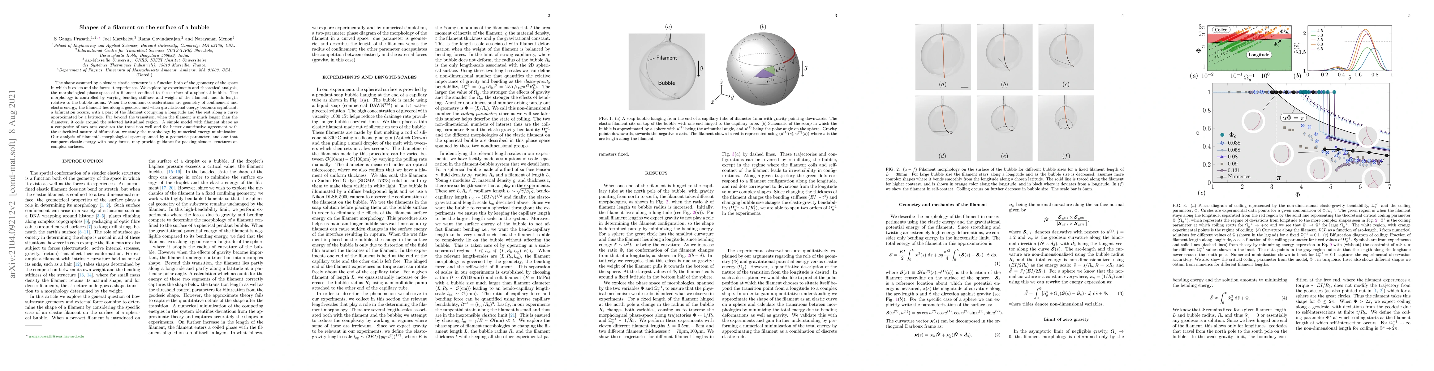 Thumbnail for Shapes of a filament on the surface of a bubble