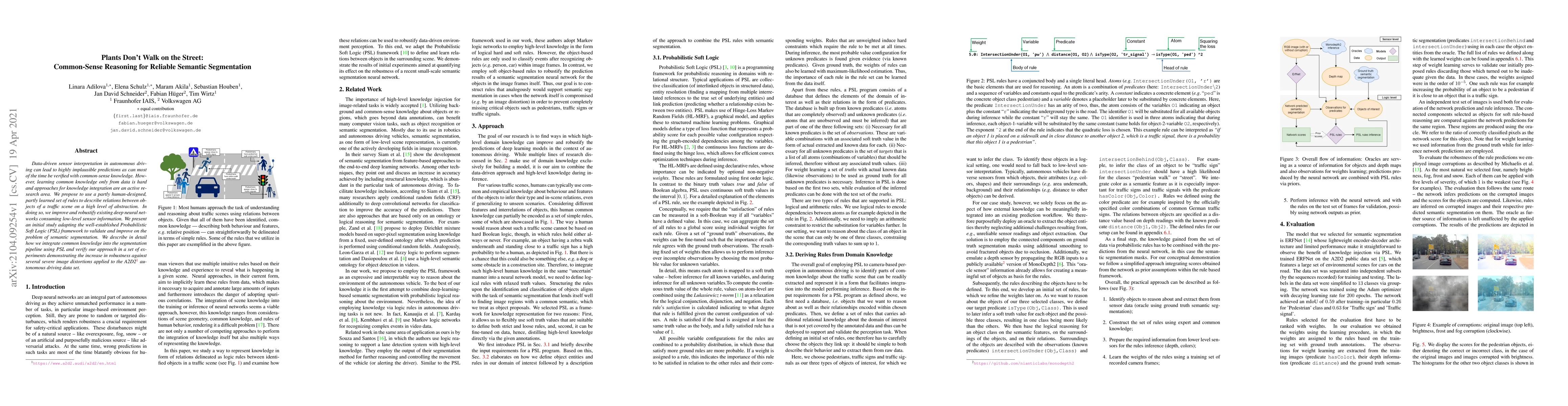 Thumbnail for Plants Don't Walk on the Street: Common-Sense Reasoning for Reliable
  Semantic Segmentation