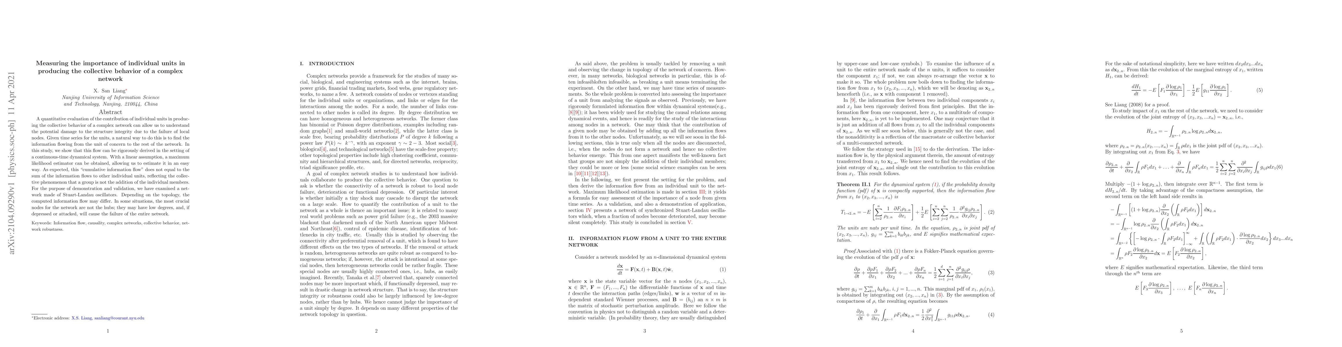Thumbnail for Measuring the importance of individual units in producing the collective
  behavior of a complex network
