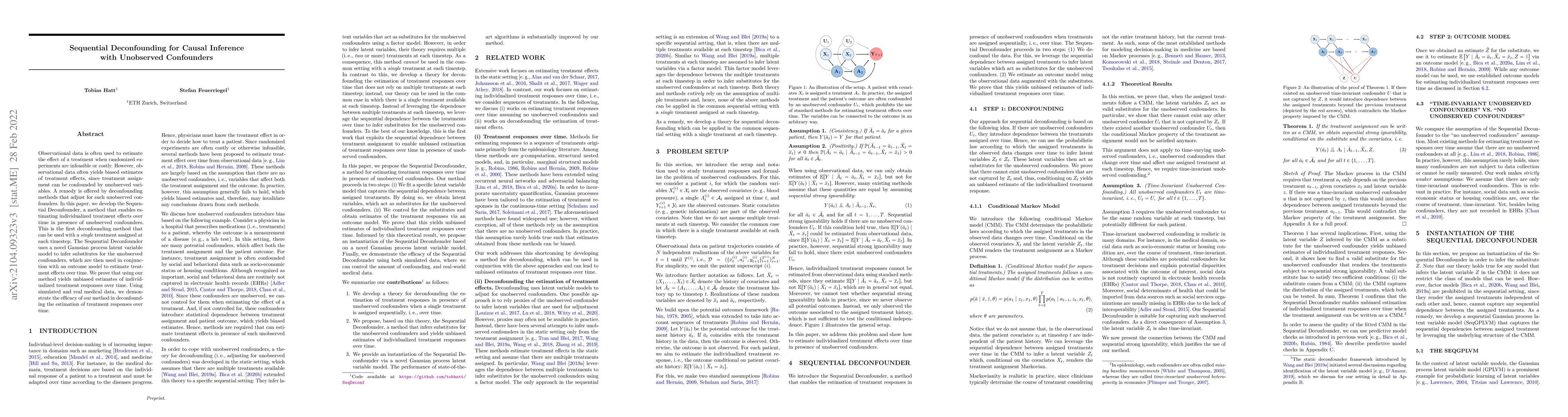 Thumbnail for Sequential Deconfounding for Causal Inference with Unobserved
  Confounders